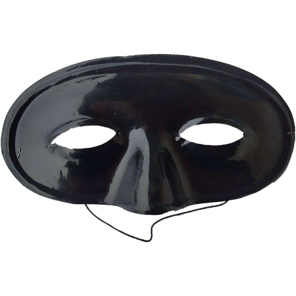 Zorro Carnival Plastic Mask with Elastic Band - One Size MARK032