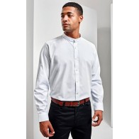 PR258 'GRANDAD' Mens LSL Banded Collar Shirt 65% Polyester - 35% Cotton