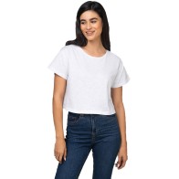 CROP 00590 Women's slub crop top Slub 140grs - 100% Cotton 135gr 100% cotton