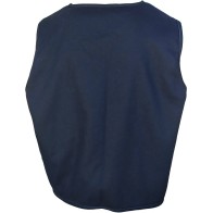 Traditional Adults black cross-buttoned vest lined MARK040