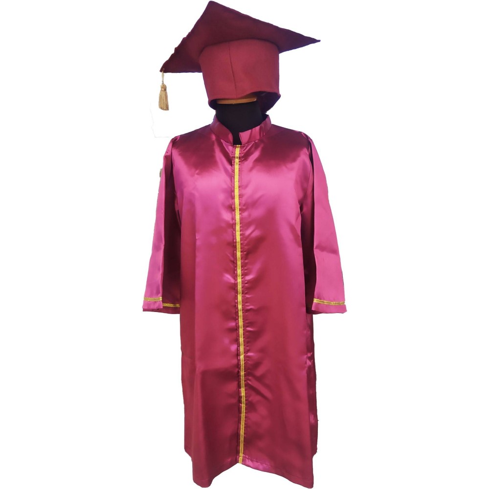 Children’s Graduation Gown Satin with Cap & Gold Tassel – Black, Burgundy, Royal Blue MARK854