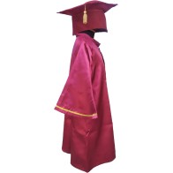 Children’s Graduation Gown Satin with Cap & Gold Tassel – Black, Burgundy, Royal Blue MARK854