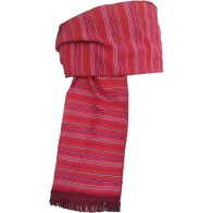 Woven Striped Red Sash with Fringes – Traditional Costume Accessory