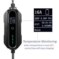 Electric Car Type 2 Charger 3.5KW 6-16Amp Schuko EU Plug EV Charging Cable 5 Meters Home Use Power Station