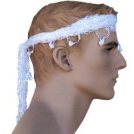 White Cretan Sariki - Traditional Greek Headscarf for Costumes | MARK769