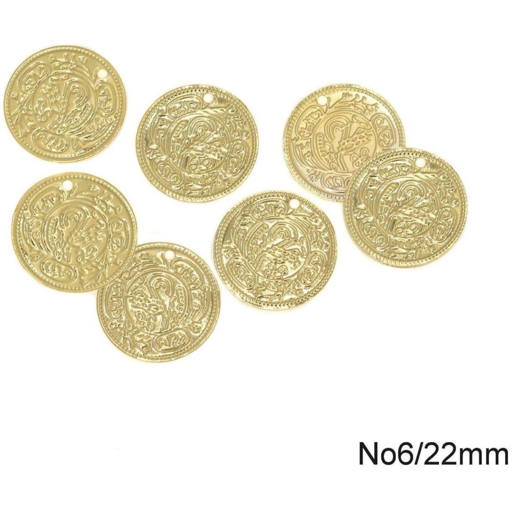 50 Τεμάχια Φλουρί Μπρούτζινο Άβαφο 22mm – Ιδανικό για Παραδοσιακές Στολές & Κοσμήματα