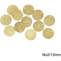 100 Τεμάχια Φλουρί Μπρούτζινο Άβαφο No2/13mm για Παραδοσιακές Στολές - MARK795
