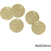 50 Τεμάχια Φλουρί Μπρούτζινο Άβαφο 24mm – Ιδανικό για Παραδοσιακές Στολές & Κοσμήματα