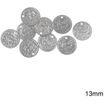 100 Steel Coins 13mm for Traditional Costumes & Jewelry MARK054
