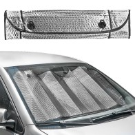 Car Windshield Sunshade ALUMINIUM 60x130cm with Suction Cups by SUMMERtiempo