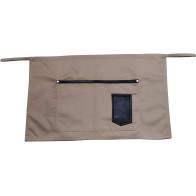 Brown Waist Apron with Leather Details - Durable Twill 240gr, 35x60cm (MARK737)