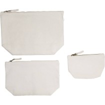 UBAG Lisa τσάντα natural Πουγκί με φερμουάρ 100% βουρτσισμένο βαμβάκι 19,5 x 11,5 + 6εκ. 400grs.