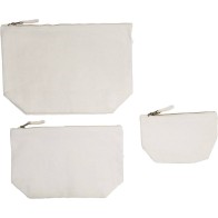 UBAG Lisa τσάντα natural Πουγκί με φερμουάρ 100% βουρτσισμένο βαμβάκι 19,5 x 11,5 + 6εκ. 400grs.