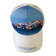 Atlantis Mesh Souvenir Καπέλο Mykonos Μύκονος Πεντάφυλλο τζόκεϊ 100% Πολυέστερ