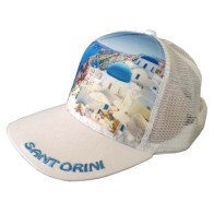 Atlantis Mesh Souvenir Καπέλο Santorini Σαντορίνη Πεντάφυλλο τζόκεϊ 100% Πολυέστερ