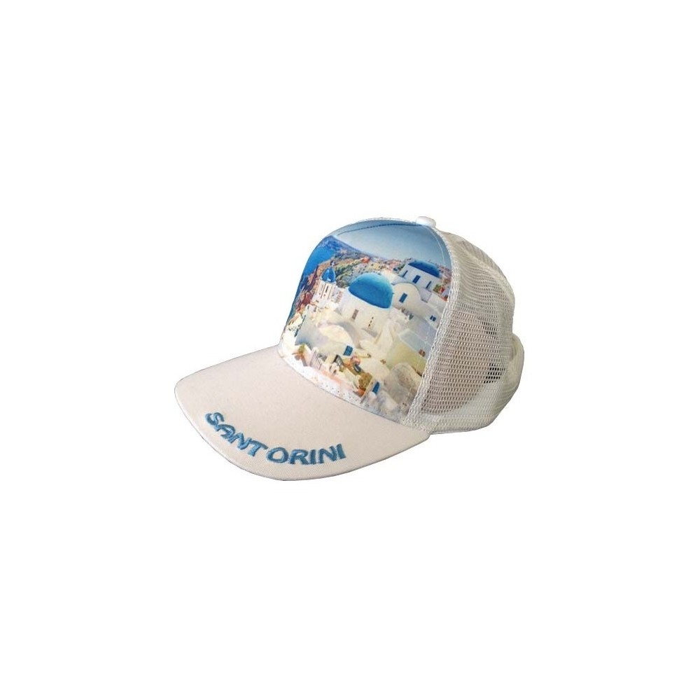 Mesh Souvenir Hat Santorini jockey 100% Polyester 5 PANEL CAP Hat Greek Mesh Souvenir Hat Santorini jockey 100% Polyester 5 PANEL CAP Hat Greek