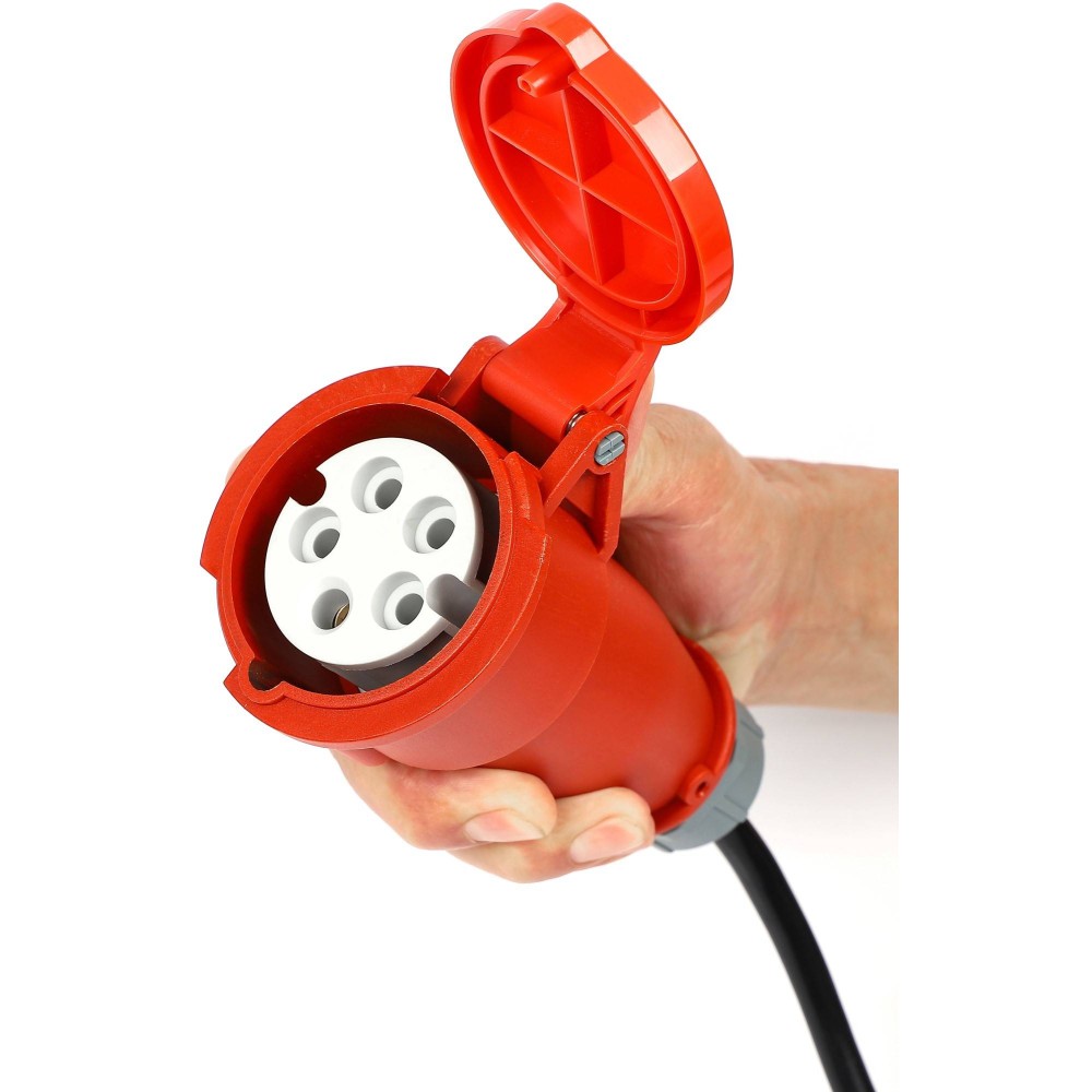 Industrial power supply plug with 1m. cable 5G2.5mm female plug 380-415V 5x16A IP44