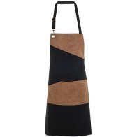 Long apron with pockets and PU leather details 88x74,5cm Deli - 00409 240gsm canvas