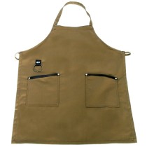Beige Apron with leather details and towel ring 85x65cm MARK719