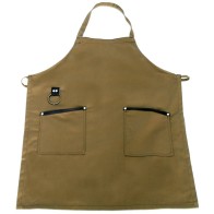Beige Apron with leather details and towel ring 85x65cm MARK719