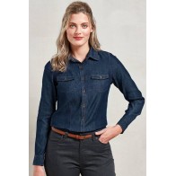 PR322 Women s jeans stitch denim shirt 100% cotton 155gsm