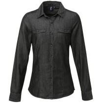 PR322 Women s jeans stitch denim shirt 100% cotton 155gsm