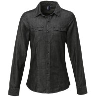 PR322 Women s jeans stitch denim shirt 100% cotton 155gsm