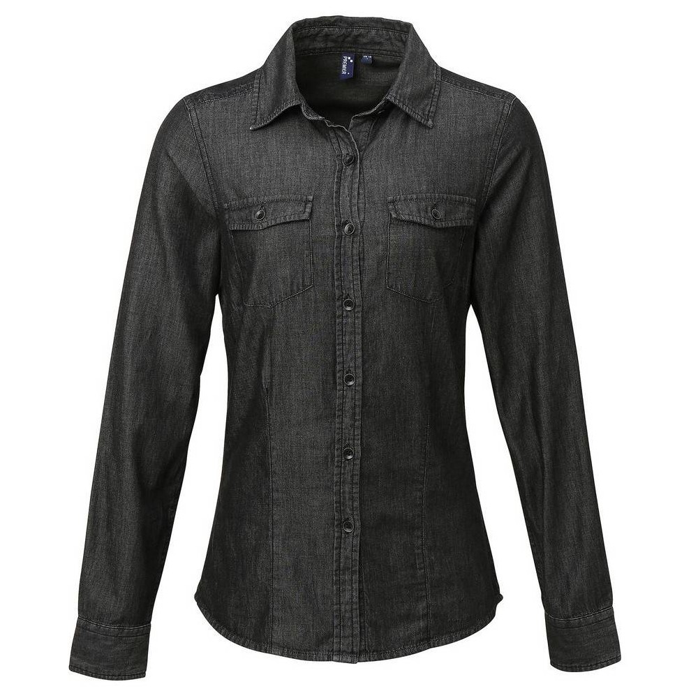 PR322 Women s jeans stitch denim shirt 100% cotton 155gsm