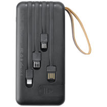 Solar & USB Powered 10,000mAh Power Bank With Charging Cables POWERplus Manta