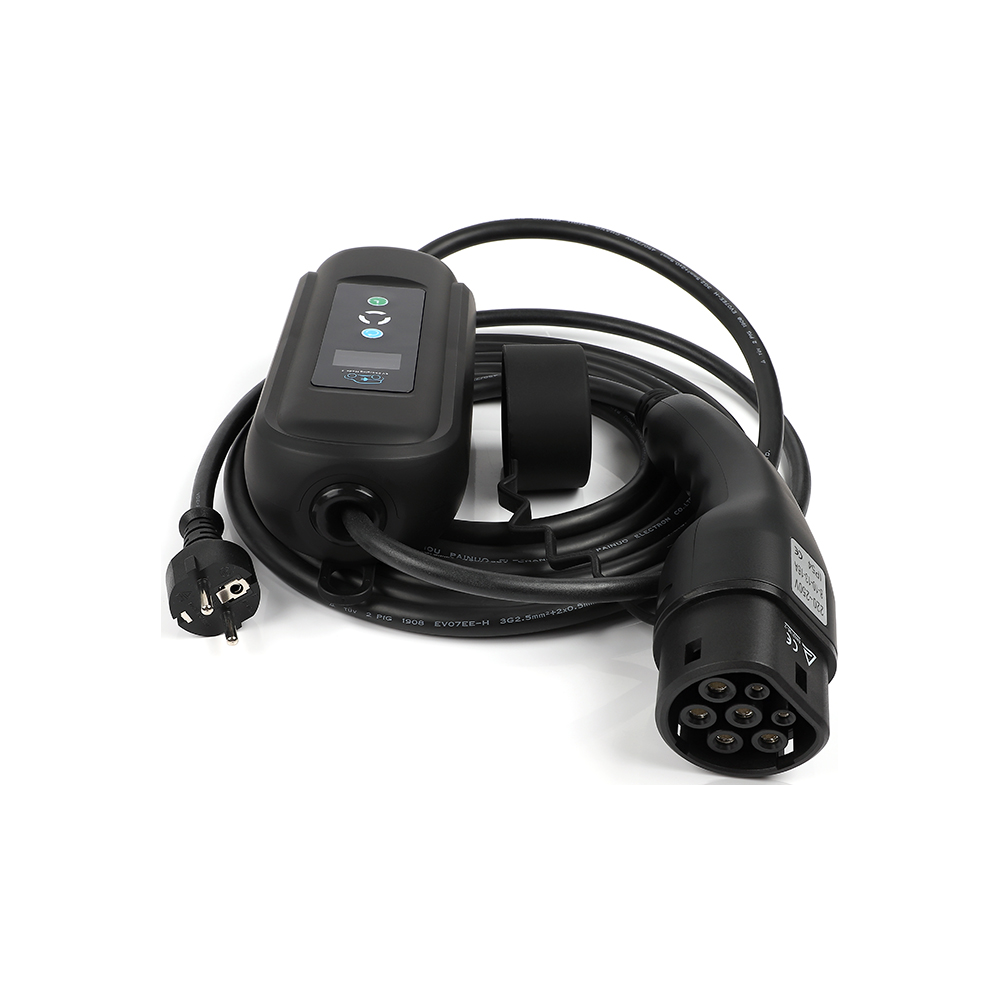Adjustable Electric Car Charger Type 2 (3.5kW, 6-16A) with EU Schuko Plug and Delay Timer 5 Meters