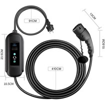 Adjustable Electric Car Charger Type 2 (3.5kW, 6-16A) with EU Schuko Plug and Delay Timer 5 Meters