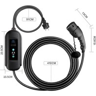 Adjustable Electric Car Charger Type 2 (3.5kW, 6-16A) with EU Schuko Plug and Delay Timer 5 Meters