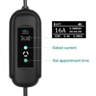 Adjustable Electric Car Charger Type 2 (3.5kW, 6-16A) with EU Schuko Plug and Delay Timer 5 Meters