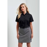 PREMIER PR302 Women's Short-Sleeve Poplin Shirt – 65% Polyester, 35% Cotton