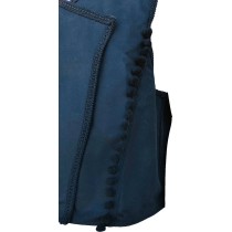Traditional Men's Black Cross-Buttoned Vest with Lining - MARK873