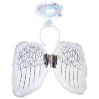 Set Christmas angel wings and halo