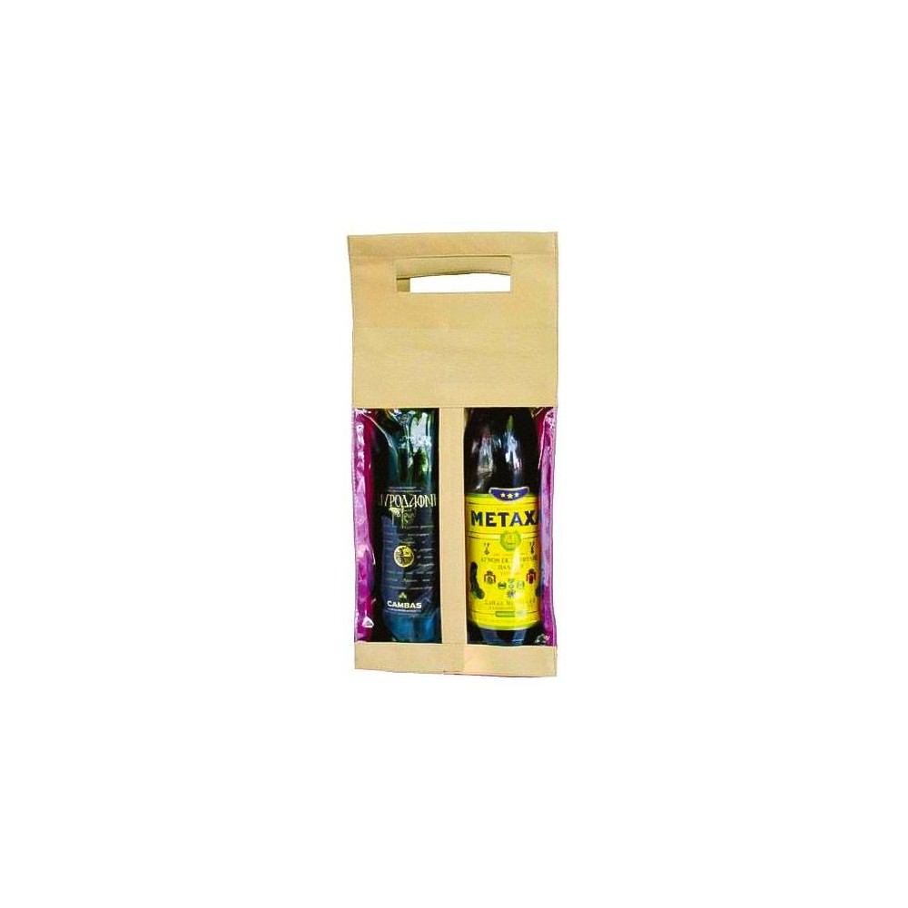 About Basics 00315 Eco Fabric Present Bag for 2 Bottles