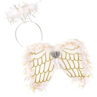 Christmas Angel Costume with Wings and Halo - Greek Made MARK645