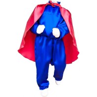 Superhero Carnival Costume with Satin and Red Cape - MARK030