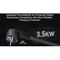 Portable EV Charger 3.5kW AC Schuko-Type 2, 8-16A, 5m with LCD Display