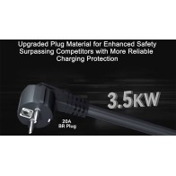 Portable EV Charger 3.5kW AC Schuko-Type 2, 8-16A, 5m with LCD Display