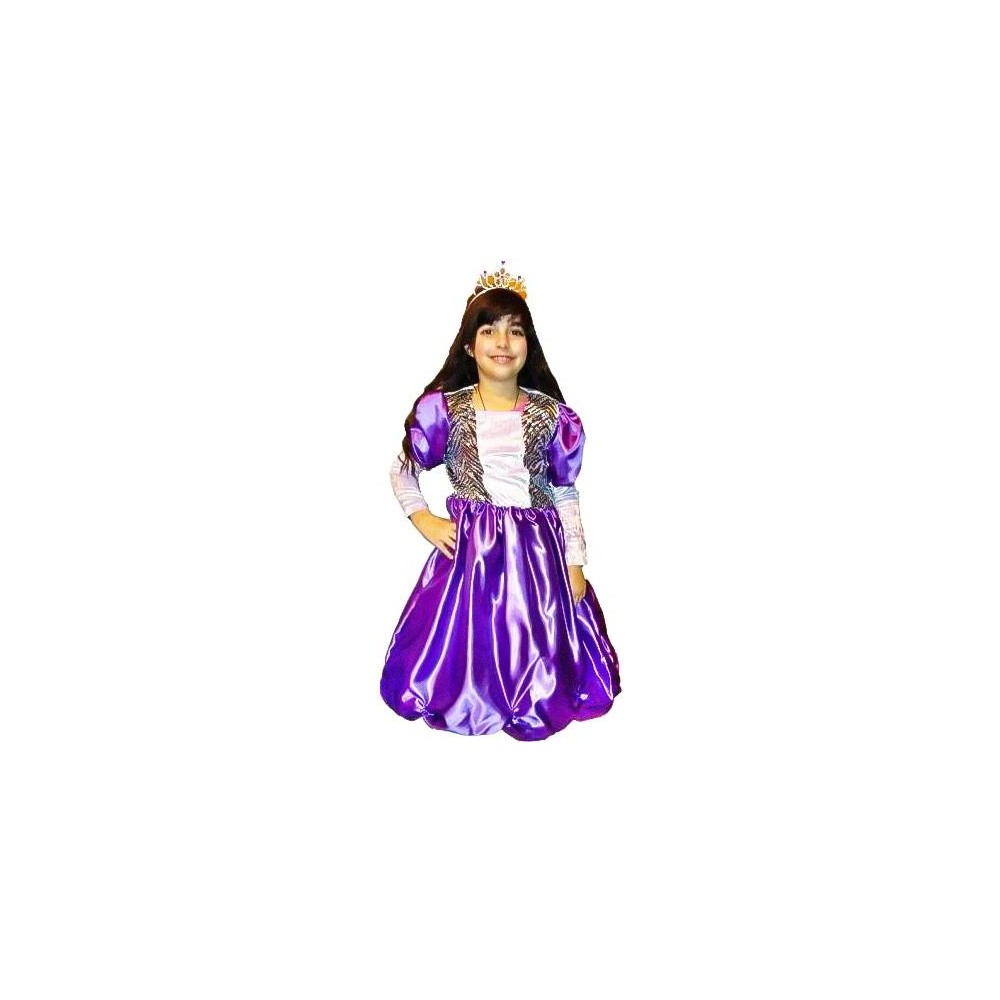 Purple Princess Costume 2-12 Years MARK693 - Dress & Crown