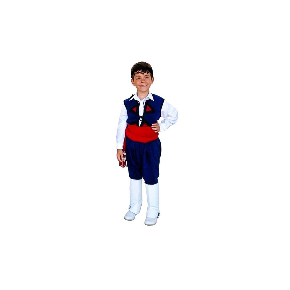Greek Traditional Wool Cretan Costume – Blue 1-12 Years | MARK826