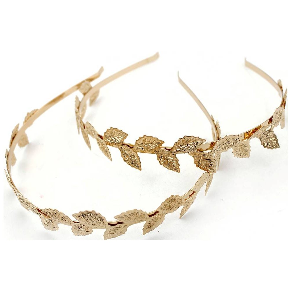 Ancient Greek Gold Headband with Olive Leaves – Metal Laurel Wreath MARK103