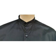 Traditional Black Mao Collar Shirt for Kids – Ideal for Greek Folk Costumes MARK106