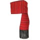 Woven Red Striped Belt with Black Fringes 2 Meters | Traditional Costume Accessory MARK107