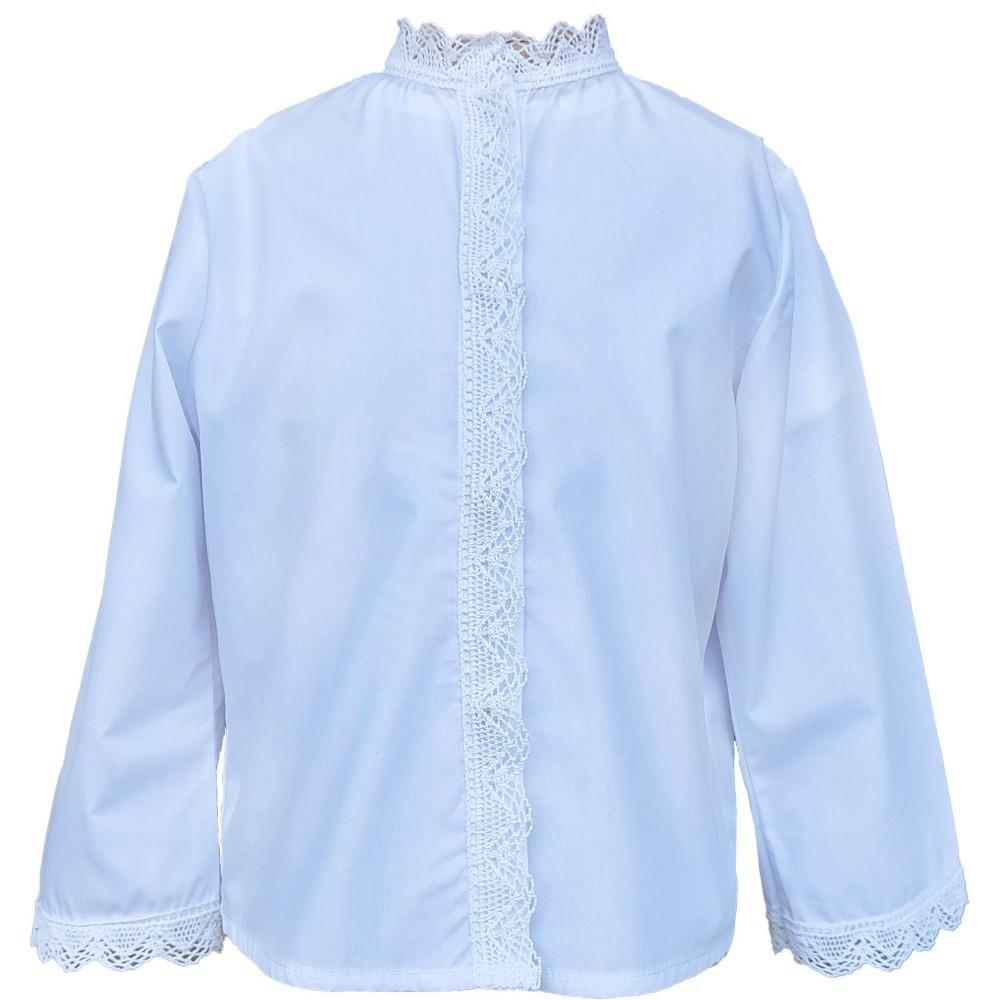 White Traditional Girl’s Shirt with Lace – Greek Made MARK111