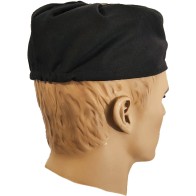 Traditional Black Fez – Lined Cap for Adults in Gabardine Fabric MARK119