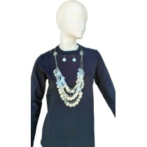Traditional Necklace with 64 Silver-Colored Coins, Earrings & Clasps – Folk Costume Jewelry