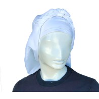 Large White Headscarf with Inner Ties – Ideal for Traditional Costumes & Performances MARK128